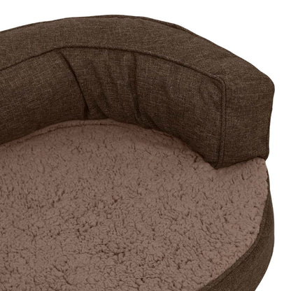 Ergonomic dog bed mattress 60x42 cm linen style brown