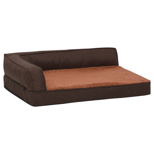 Ergonomic dog bed mattress 60x42 cm linen style brown