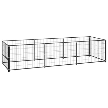 Dog cage black 3 m² steel