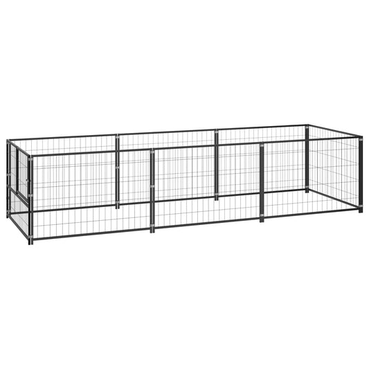 Dog cage black 3 m² steel