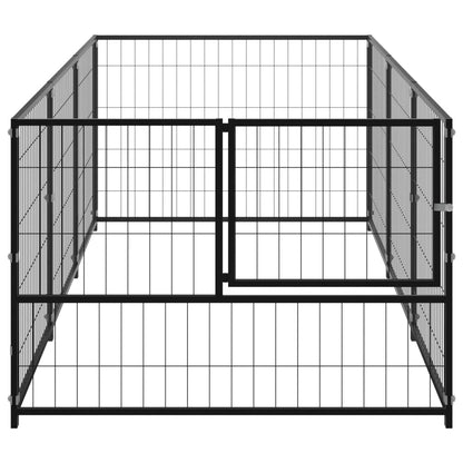 Dog cage black 3 m² steel