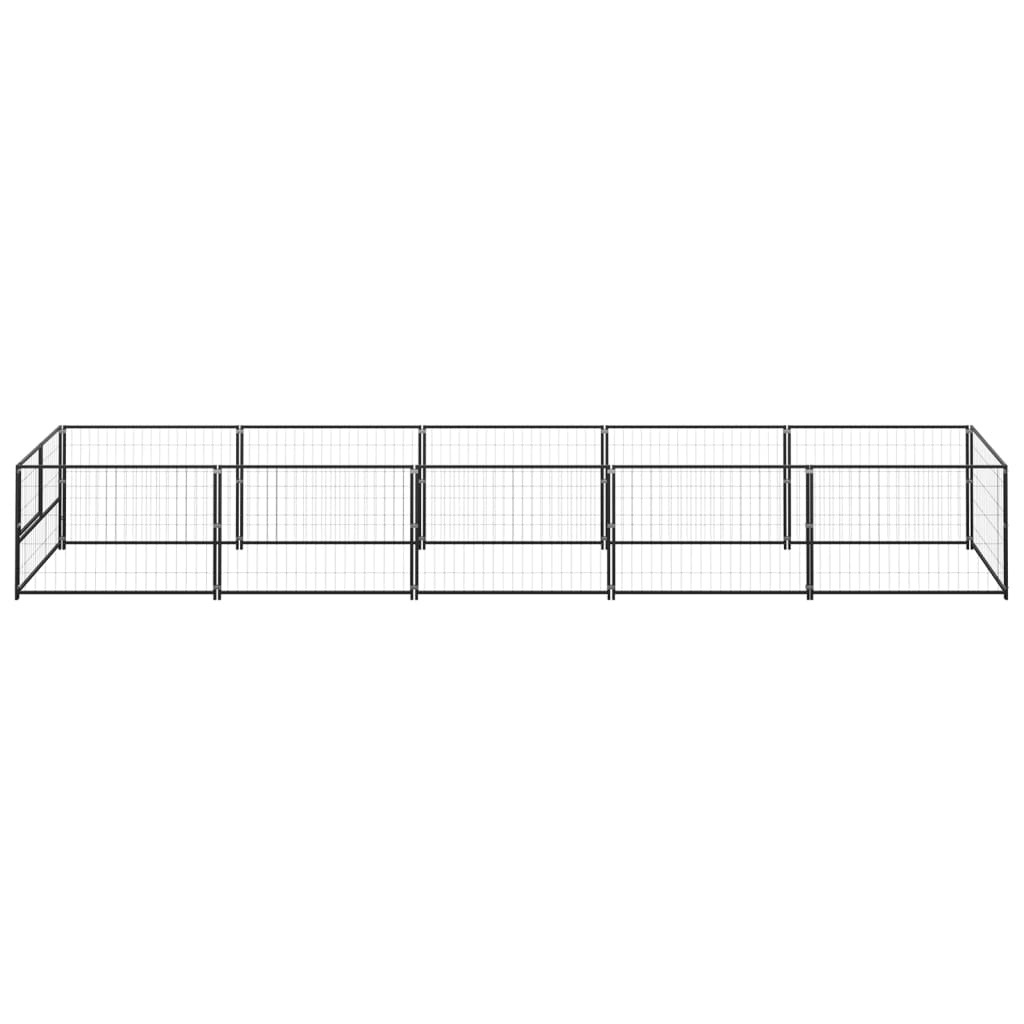 Dog cage black 5 m² steel