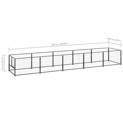 Dog cage black 5 m² steel