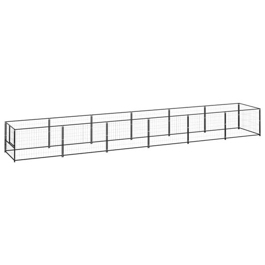 Dog cage black 6 m² steel