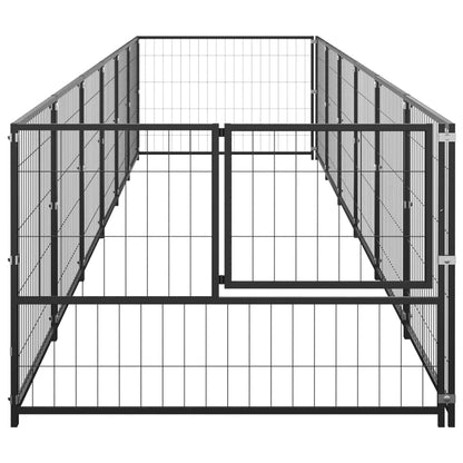 Dog cage black 6 m² steel