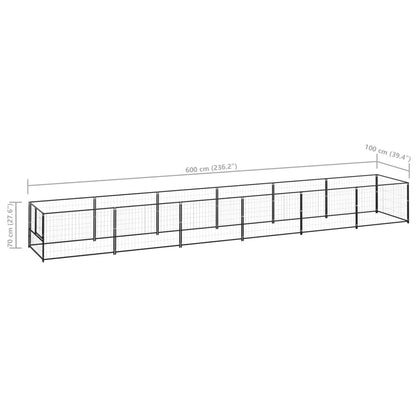 Dog cage black 6 m² steel