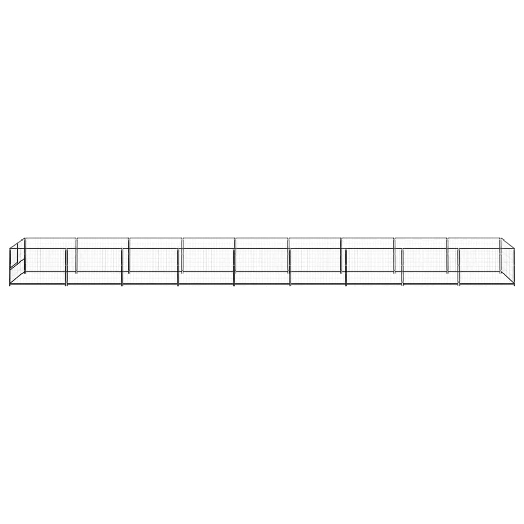 Dog cage black 9 m² steel