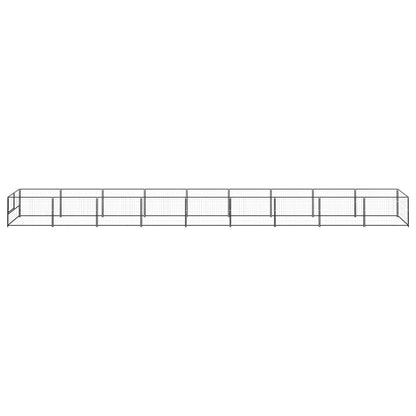 Dog cage black 9 m² steel