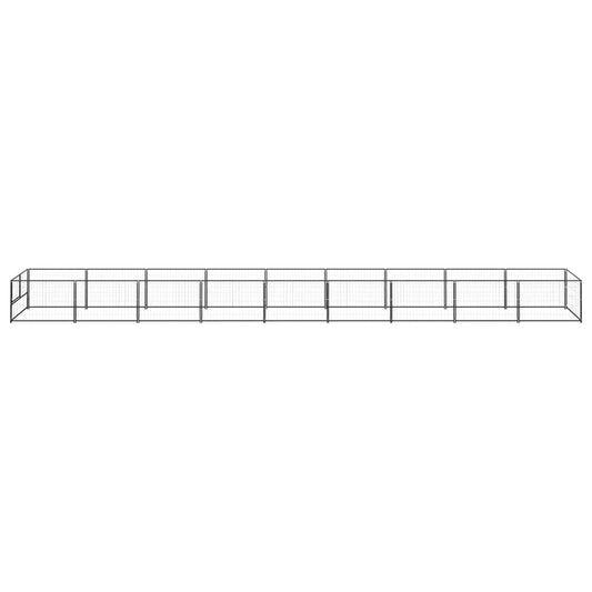 Dog cage black 9 m² steel