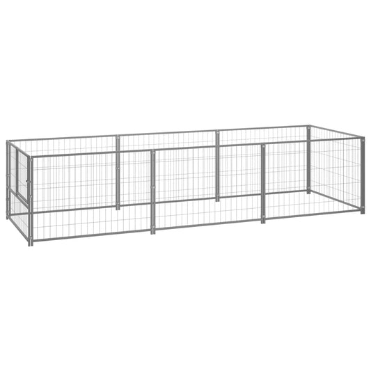 Dog cage silver 3 m² steel