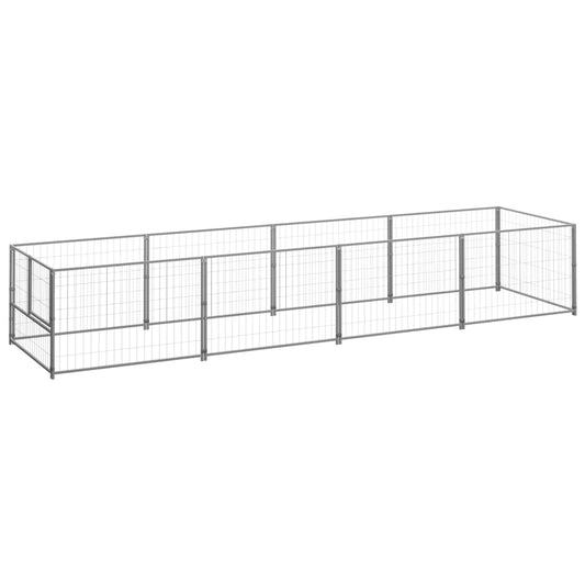Dog cage silver 4 m² steel