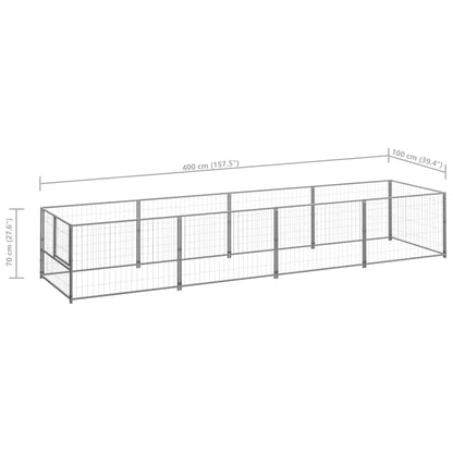 Dog cage silver 4 m² steel
