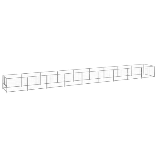 Dog cage silver 9 m² steel