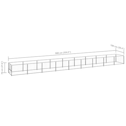 Dog cage silver 9 m² steel