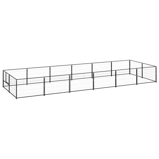 Dog cage black 12 m² steel
