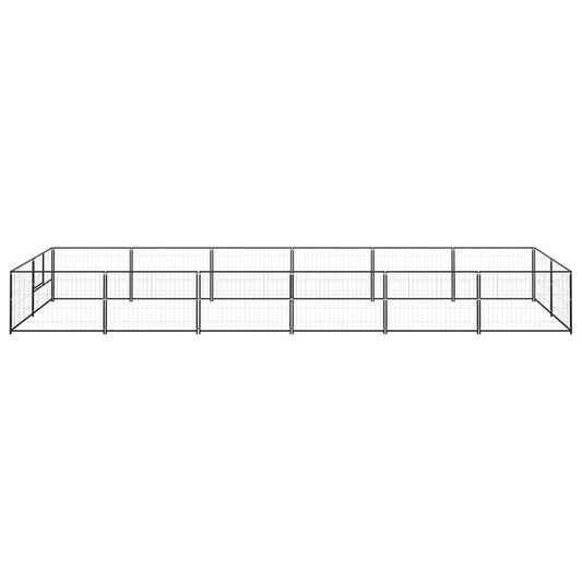 Dog cage black 12 m² steel