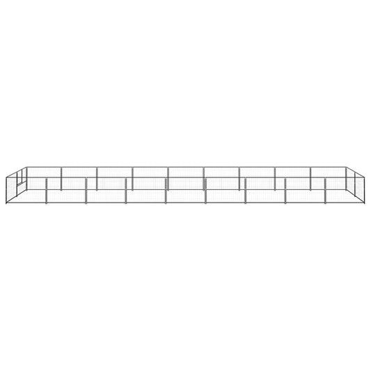 Dog cage black 18 m² steel