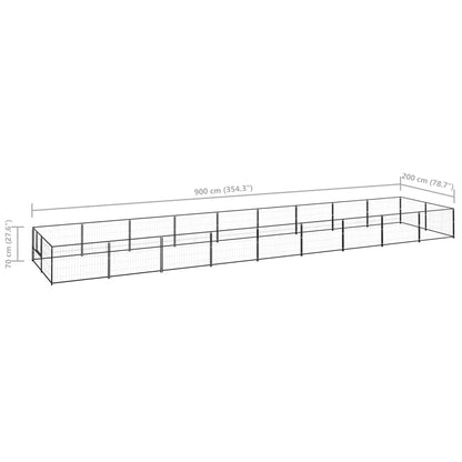 Dog cage black 18 m² steel