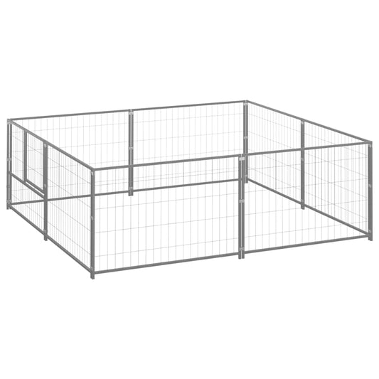 Dog cage silver 4 m² steel