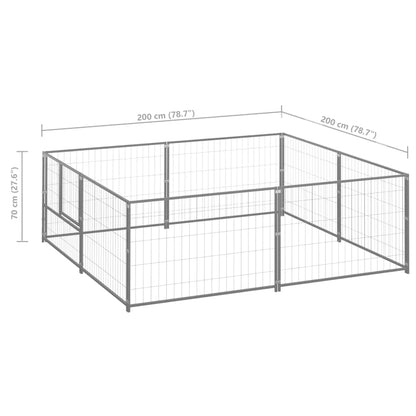 Dog cage silver 4 m² steel