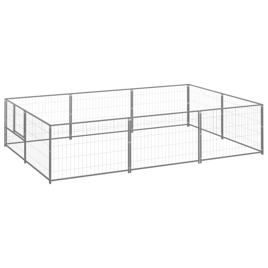 Dog cage silver 6 m² steel