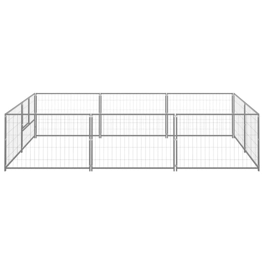 Dog cage silver 6 m² steel