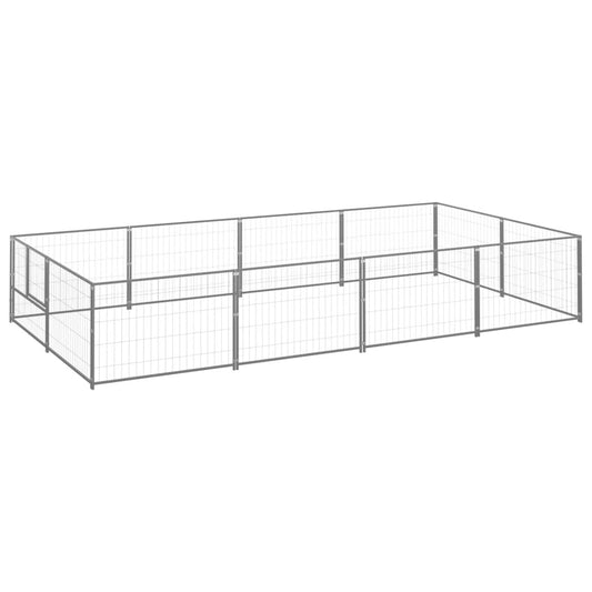 Dog cage silver 8 m² steel