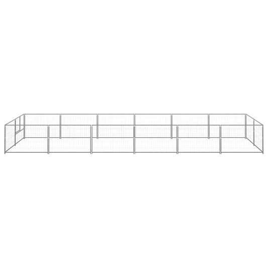 Dog cage silver 12 m² steel