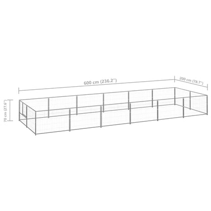 Dog cage silver 12 m² steel