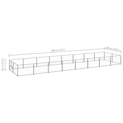 Dog cage silver 16 m² steel
