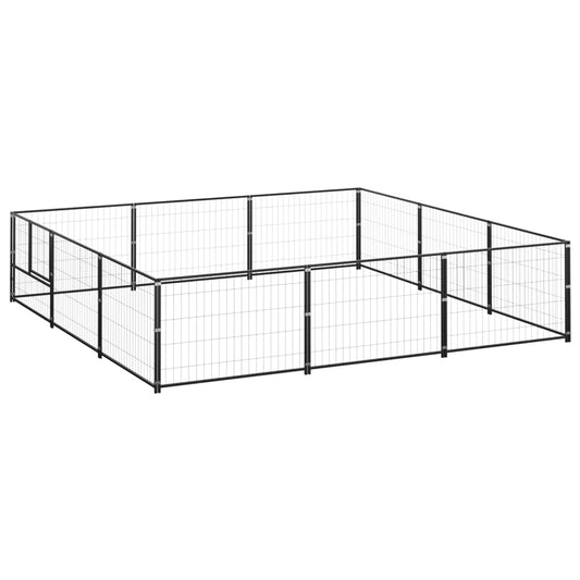 Dog cage black 9 m² steel