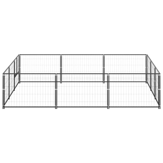 Dog cage black 9 m² steel