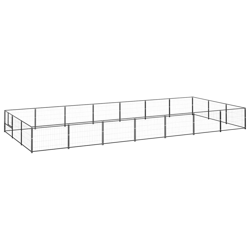 Dog cage black 21 m² steel