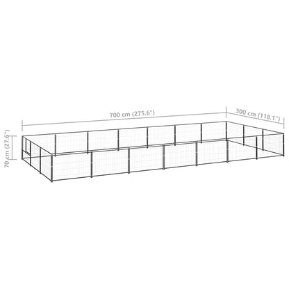 Dog cage black 21 m² steel