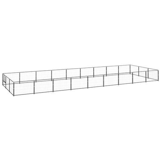 Dog cage black 27 m² steel