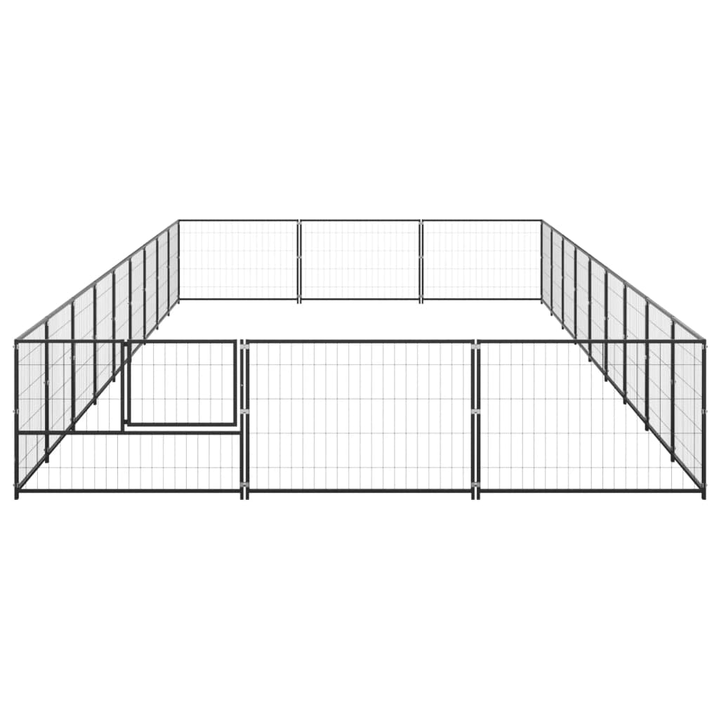 Dog cage black 27 m² steel