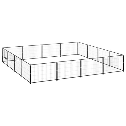 Dog cage black 16 m² steel