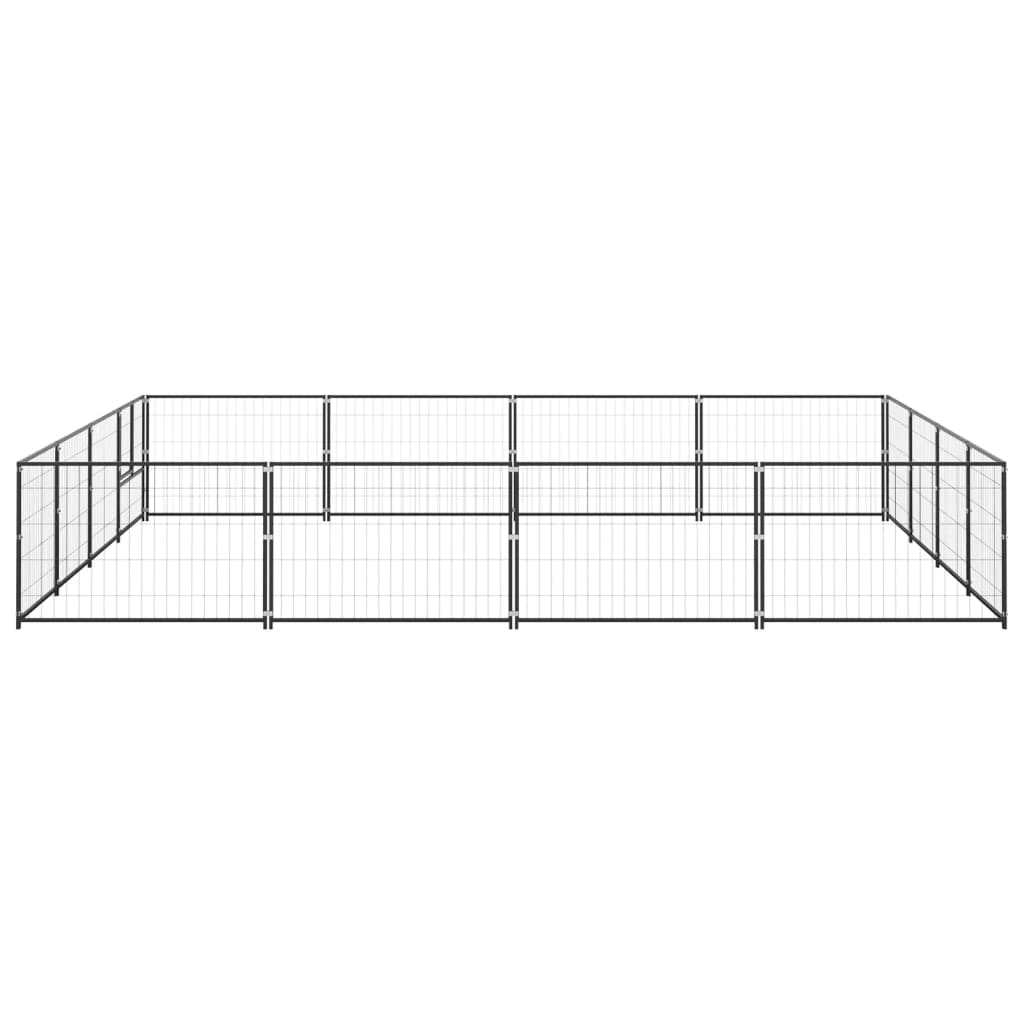 Dog cage black 16 m² steel