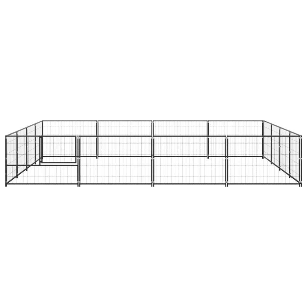 Dog cage black 16 m² steel