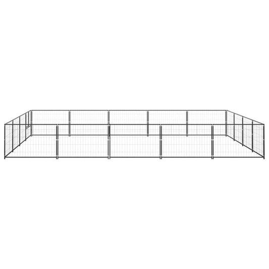 Dog cage black 20 m² steel