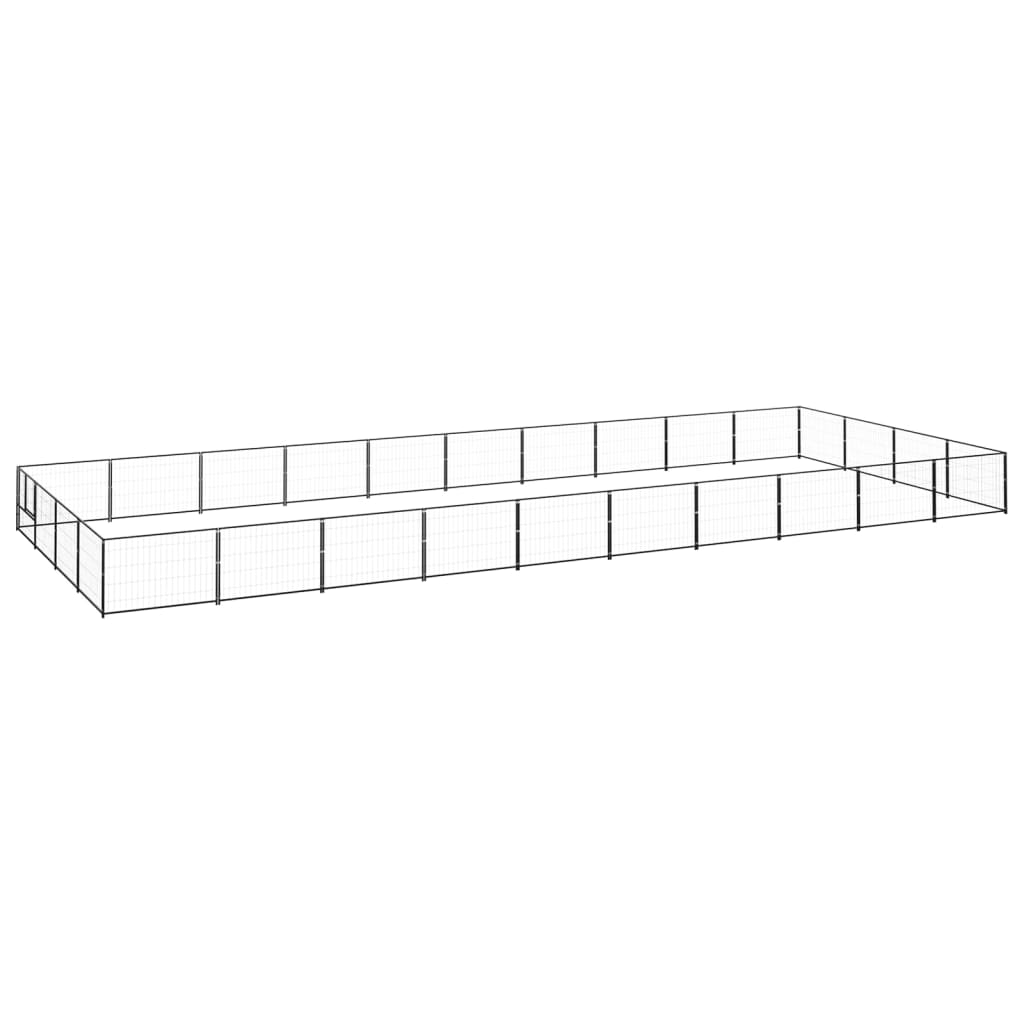 Dog cage black 40 m² steel