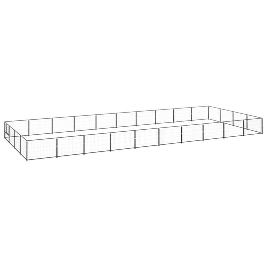 Dog cage black 40 m² steel