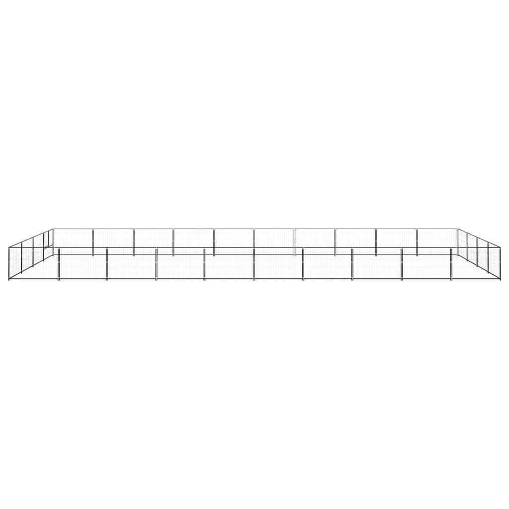 Dog cage black 40 m² steel