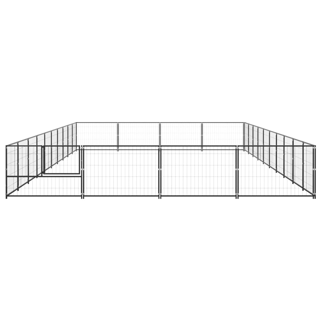 Dog cage black 40 m² steel