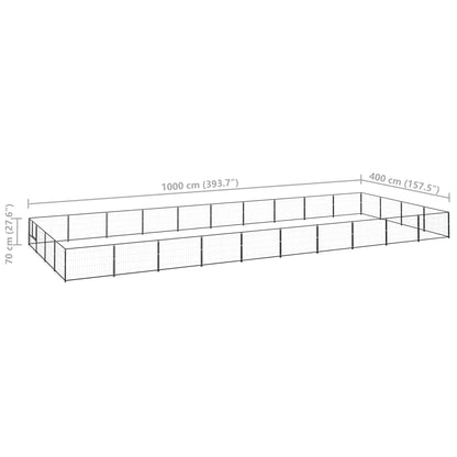 Dog cage black 40 m² steel