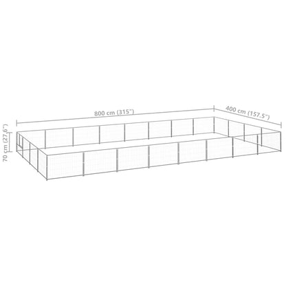 Dog cage silver 32 m² steel