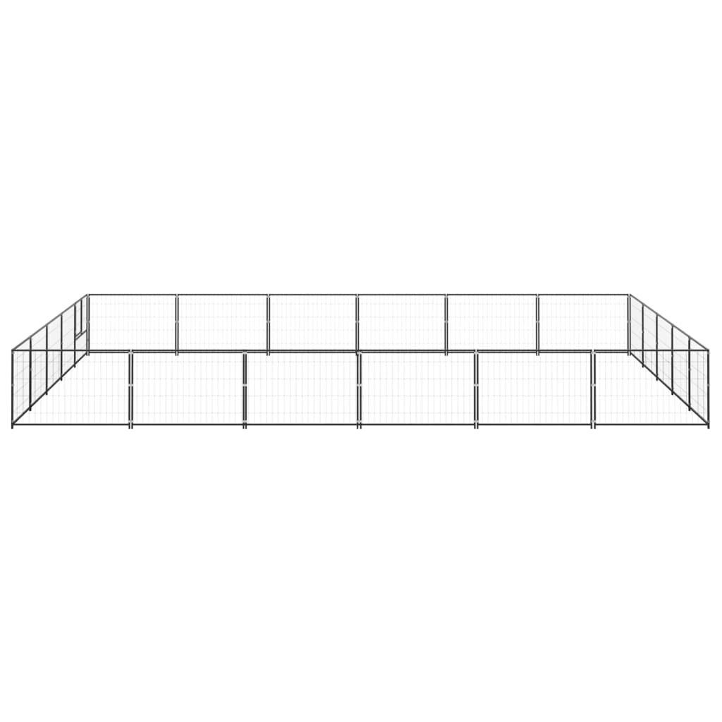 Dog cage black 30 m² steel