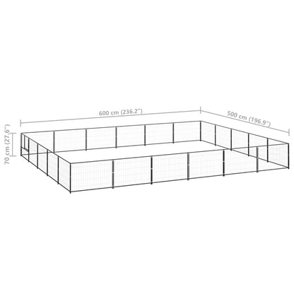Dog cage black 30 m² steel