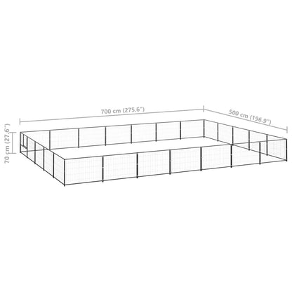 Dog cage black 35 m² steel