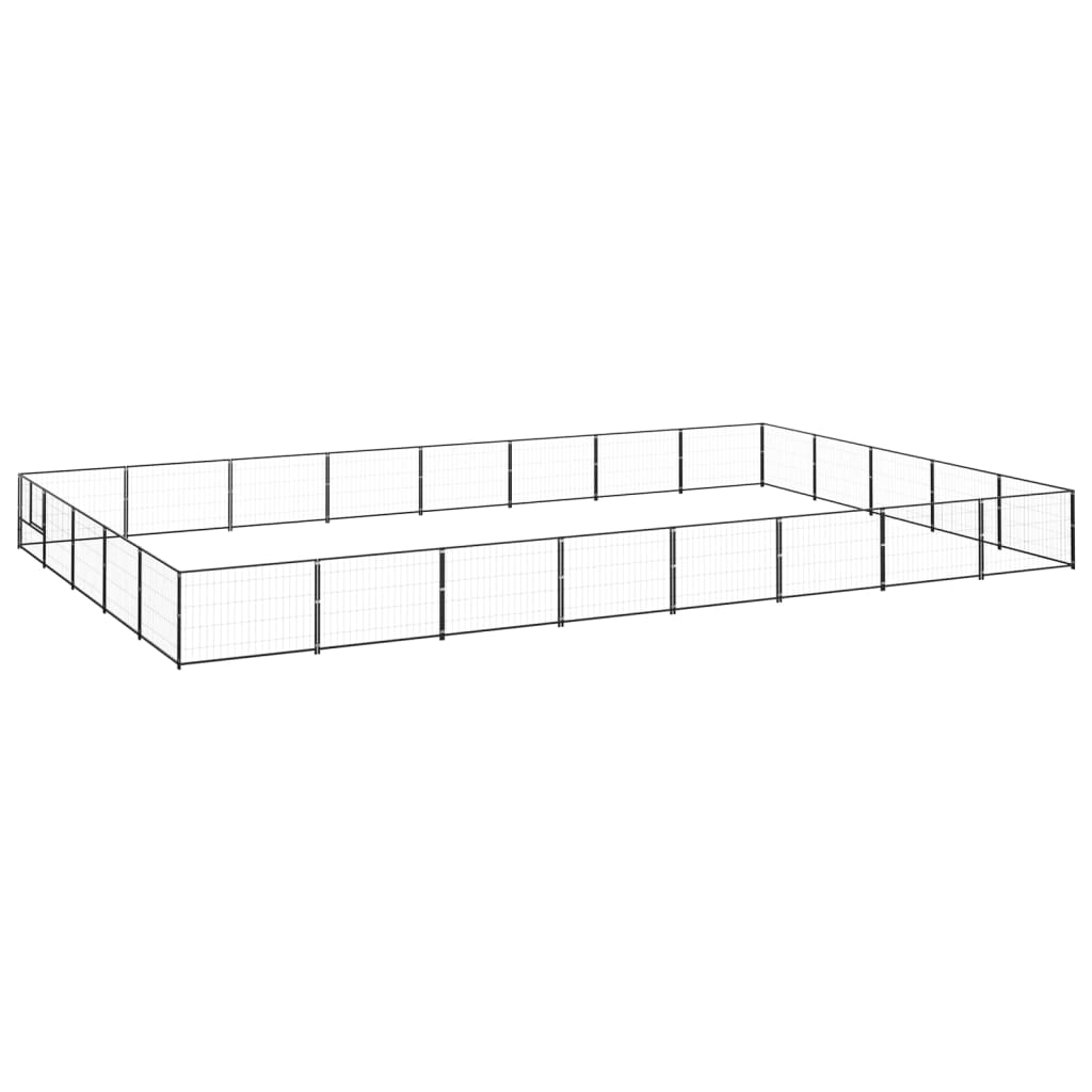 Dog cage black 40 m² steel